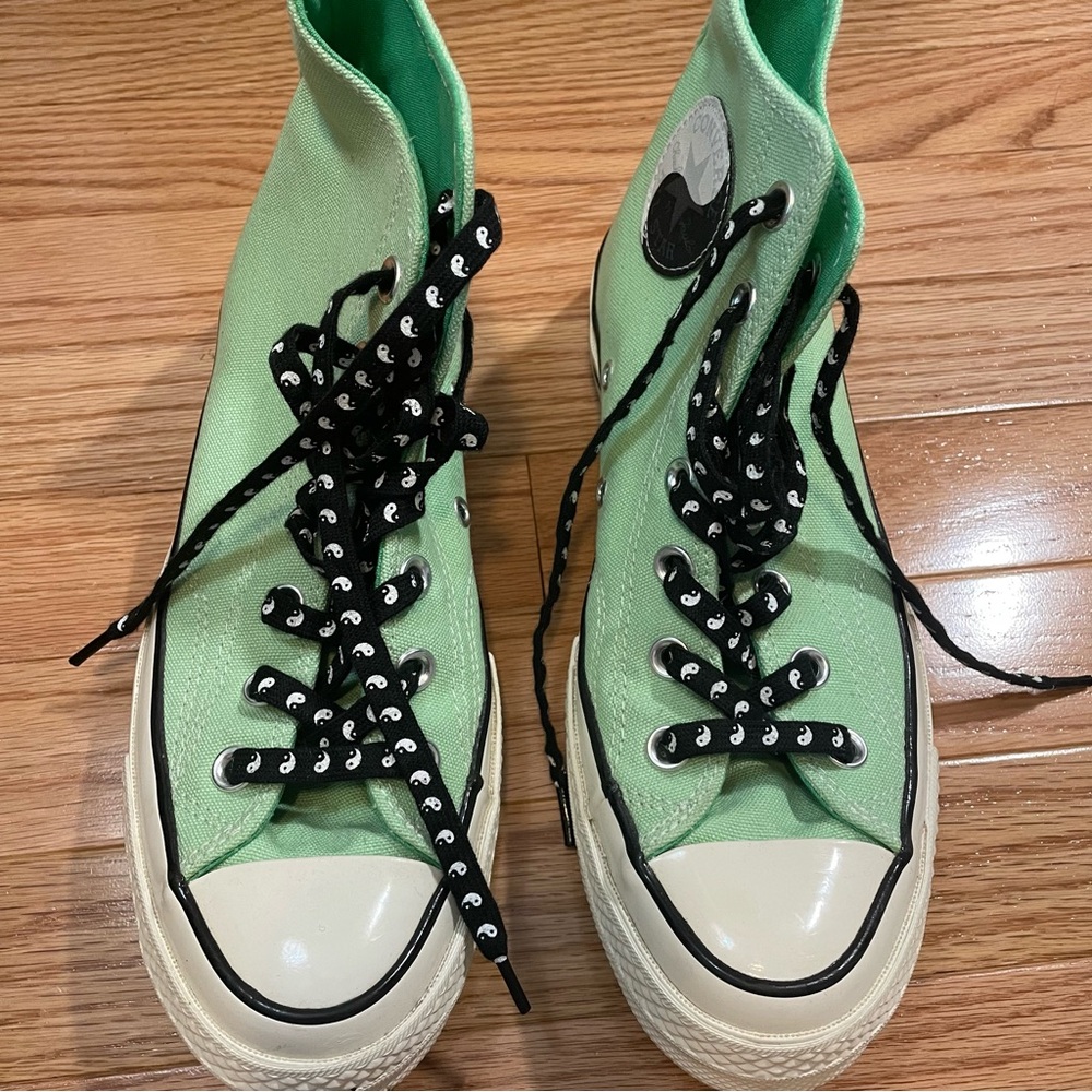 Converse Green and Black High-Top Ying Yang Sneakers